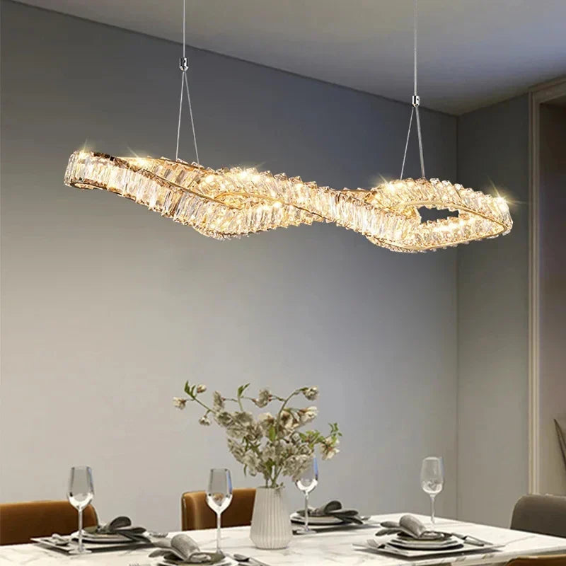 DecorBites™ Crystal LED Pendant Chandeliers for Luxury Living Room Decor