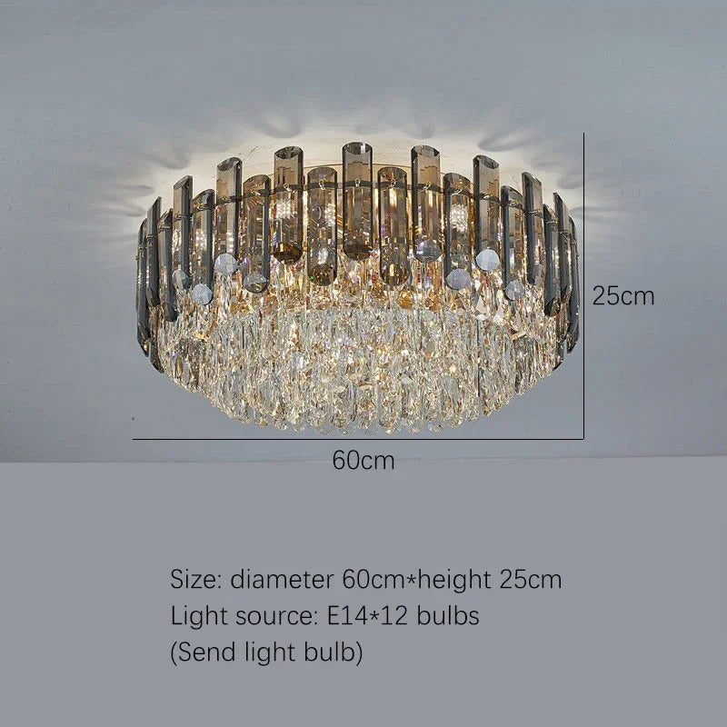 Gold Crystal Chandelier 6pcs Ceiling Design