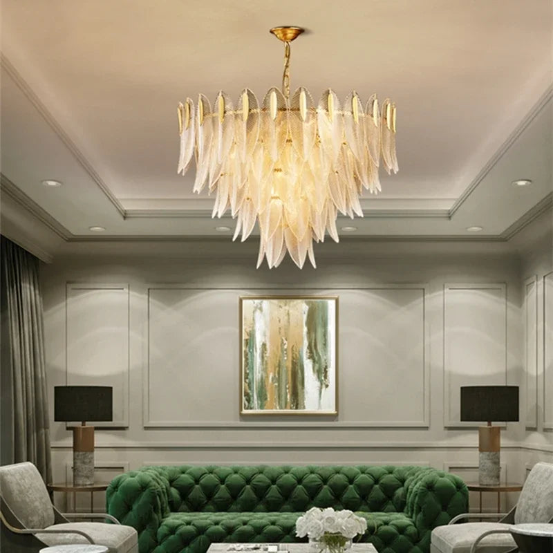Nordic Leaf Glass Chandelier