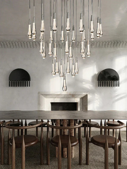DecorBites™ Crystal Water-drop Ceiling Chandelier: Elegant Dining Table Lighting Fixture