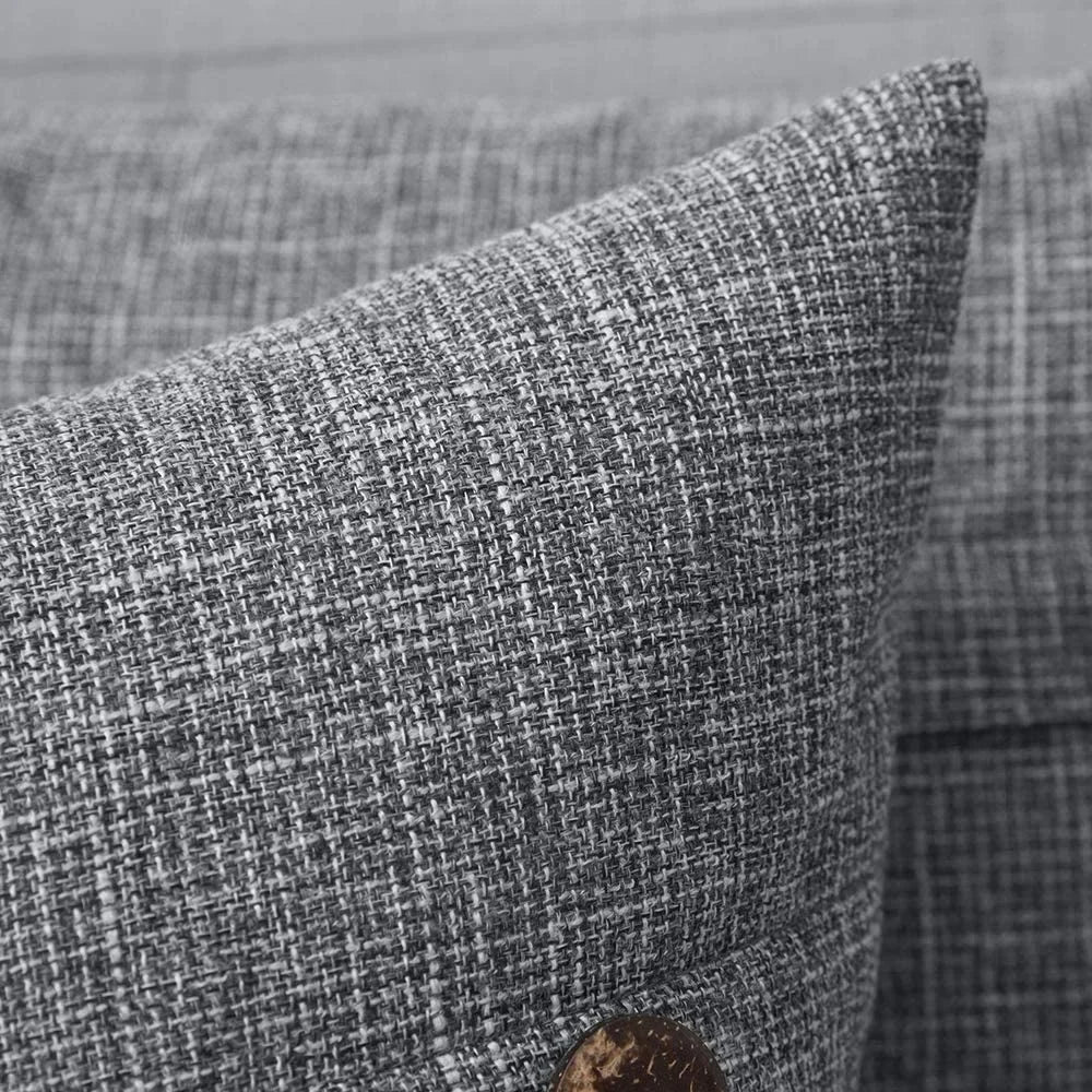 Linen Button Cushion Cover