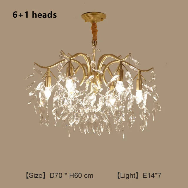 DecorBites™ Crystal Branch Chandelier: Modern Minimalist Luxury Lighting for Living Room and Bedroom