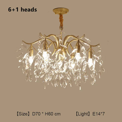 DecorBites™ Crystal Chandelier: Modern Minimalist Luxury LED Lighting for Living Room and Bedroom