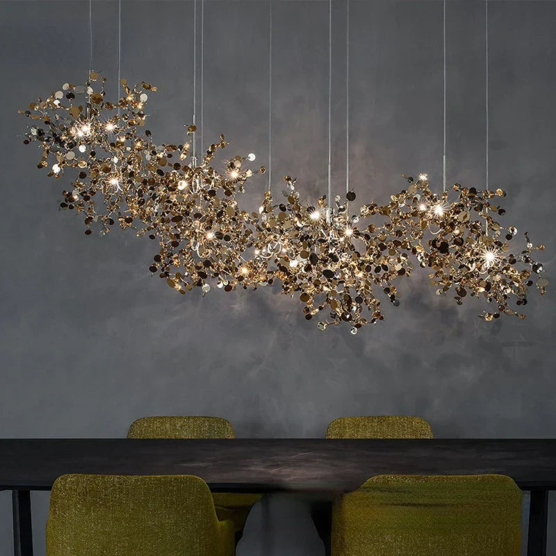 Sequin Leaf Ceiling Chandelier