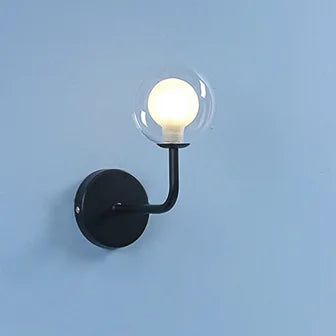 DecorBites™ Glass Ball Metal Bend Wall Lamp for Living Room Bedroom, Nordic Retro Design
