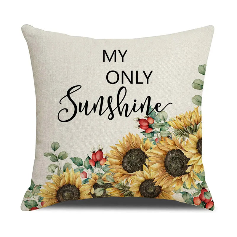 DecorBites™ Lavender Flower Linen Pillowcase for Sofa Car, Living Room Decor, Throw Pillow Case
