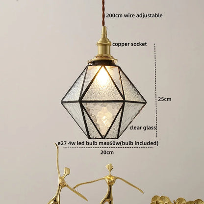 DecorBites™ Green Glass LED Pendant Lights Modern Hanging Lamp Home Decor