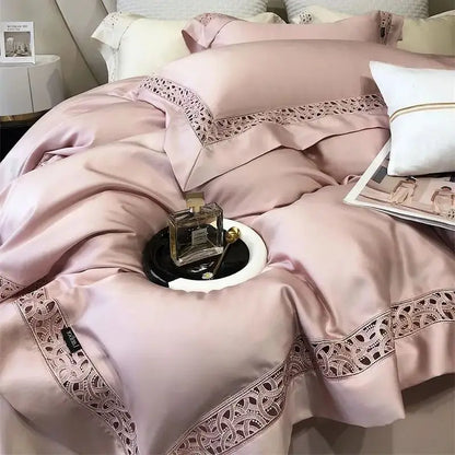 DecorBites™ Eucalyptus Fiber Hollow Wide Edge Bedding Set - Soft, Silky, & Breathable