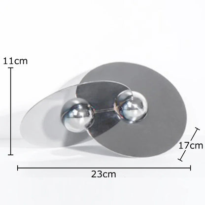 DecorBites™ Geometric Circle Sculpture: Modern Metal Desk Ornament for Room Aesthetic