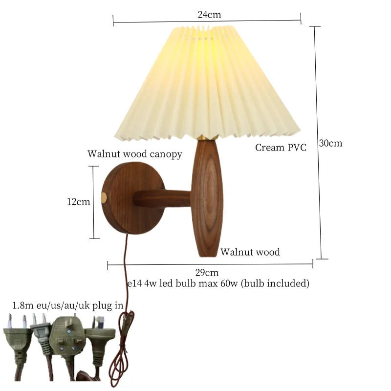 Walnut LED Wall Sconce Vintage Loft Style