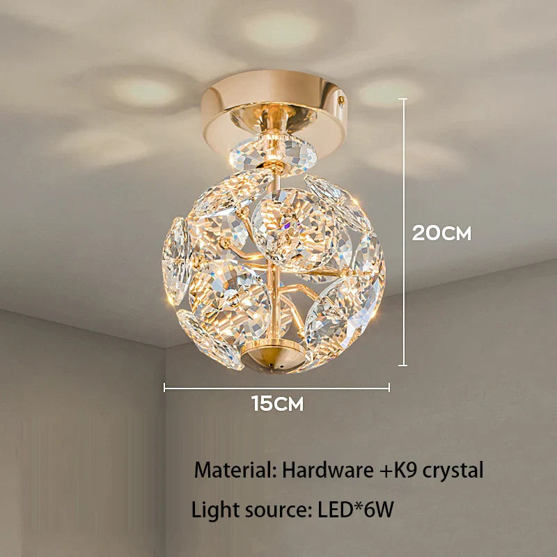 European K9 Crystal Mini Pendant Light in Polished Chrome
