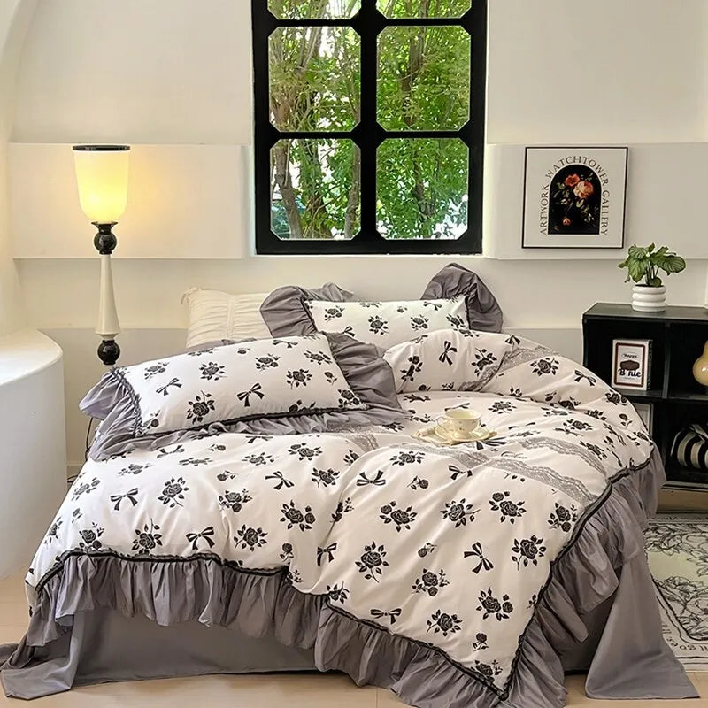 Lace Print Duvet Set