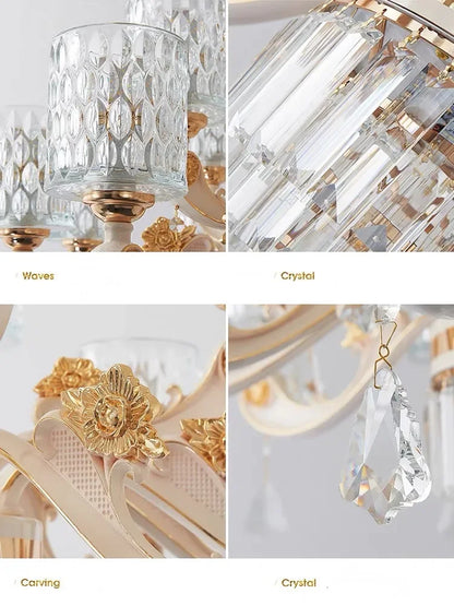 DecorBites™ Crystal Ceiling Chandelier: Modern European Style, High-class Luxury for Living Room, Dining Room