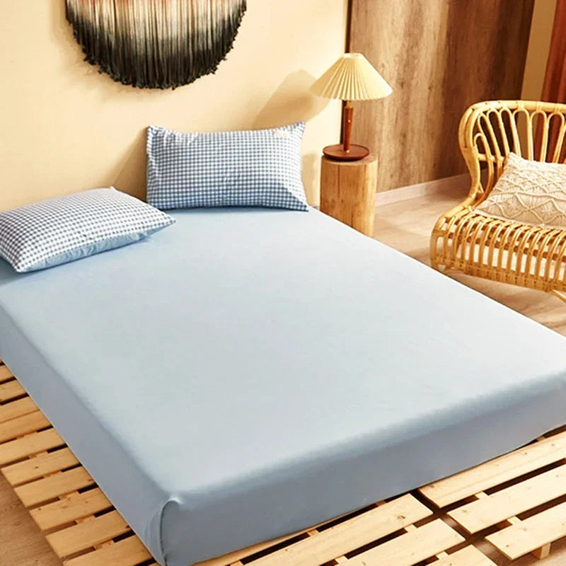 Cotton Grid Print Bed Set