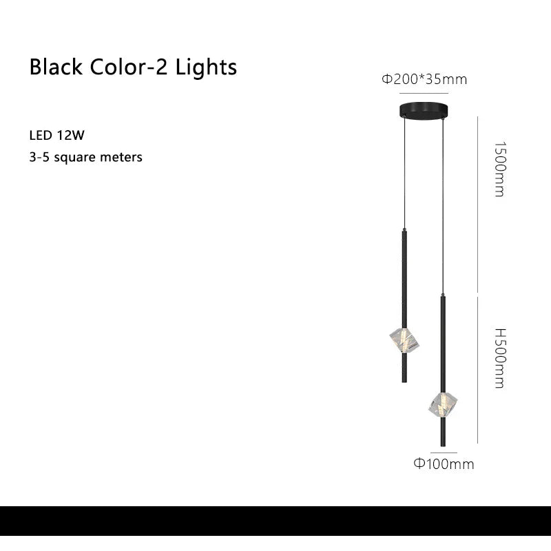 DecorBites™ Cube Crystal Pendant Lamps for Bedroom and Living Room Décor