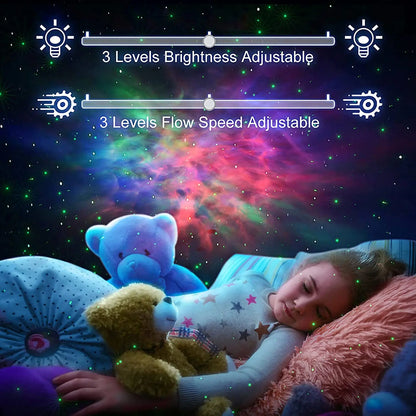 DecorBites™ Dynamic Galaxy Star Projector Light for Bedroom Games Room Party
