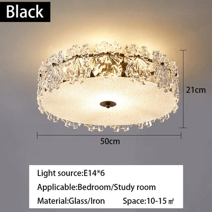 DecorBites™ Crystal Glass Maple Leaf Ceiling Chandelier for Modern Luxury Minimalist Living Room