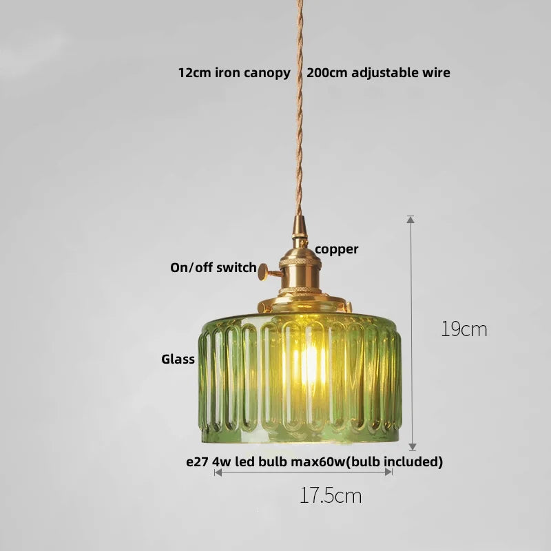 Brass Glass Pendant Light With Clear Shade Dining