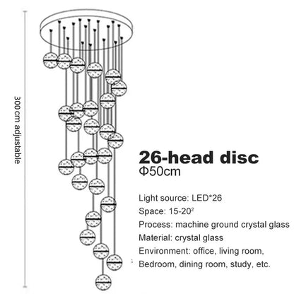 DecorBites™ Crystal Ball Chandelier: Stylish Meteor Shower Lighting for Restaurant, Bar, and Home