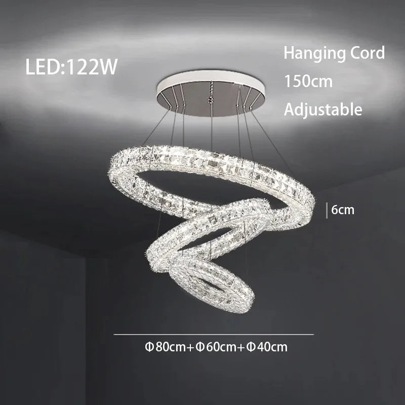 DecorBites™ Crystal LED Chandelier - Modern Luxe Living Room Lighting