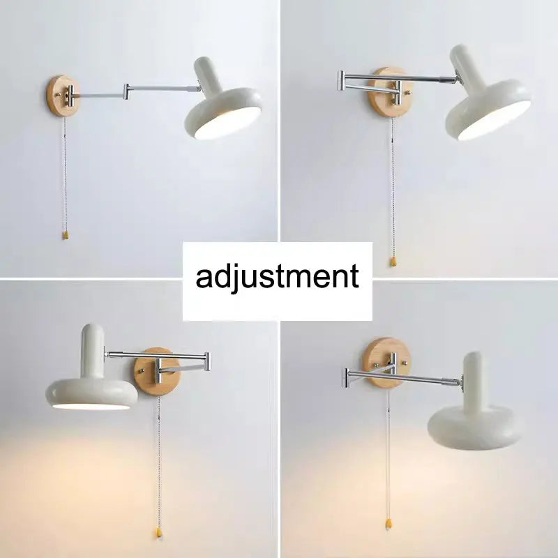 DecorBites™ Cream Rocker Arm Wall Lamp: Vintage Telescopic Reading Lamp for Bedroom Study