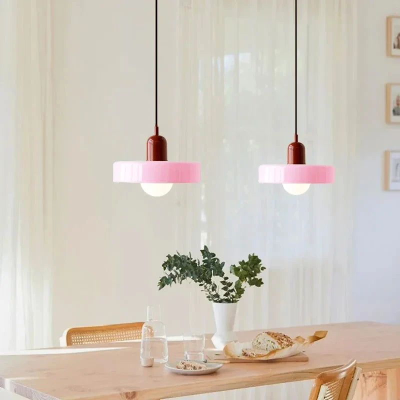 Nordic Vintage Orange Glass Pendant Light