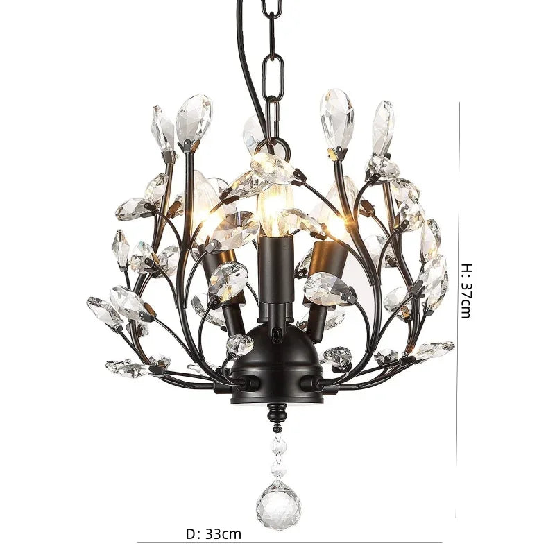 DecorBites™ Crystal Tree Chandelier Ceiling Light for Bedroom with LED E14 Bulbs