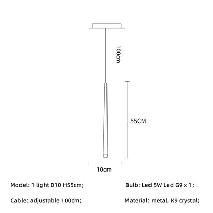 DecorBites™ Crystal LED Pendant Chandelier for Retro Villa Stairs