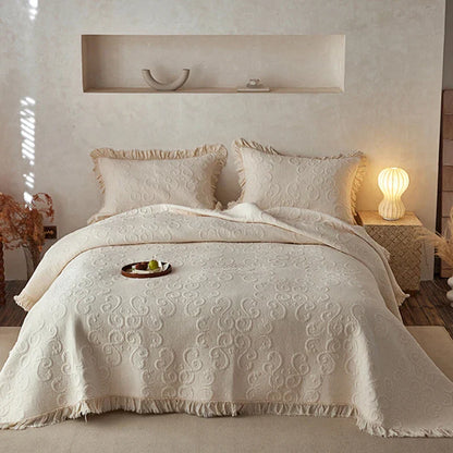DecorBites™ Cotton Quilted Bedspread Set with Pillowcase - Versatile & Summer-Ready