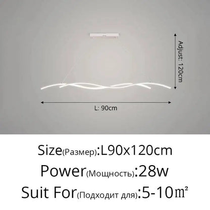 Modern Black and White Metal LED Pendant Light