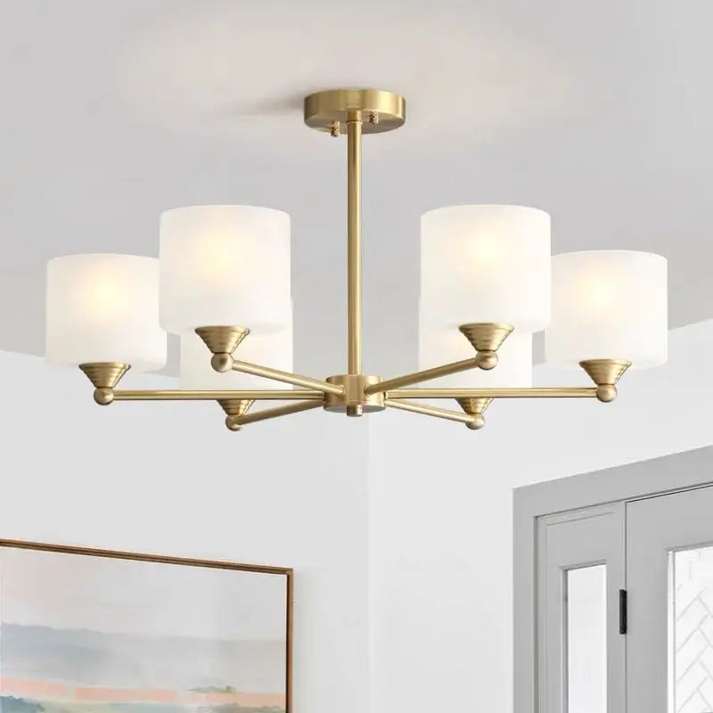 Black Gold Ceiling Chandelier 8-Head 89cm