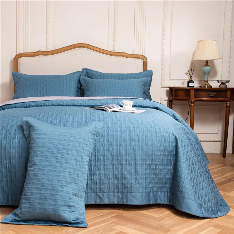 DecorBites™ Egyptian Cotton Quilt Set, Reversible Bedspread, Luxe Coverlet, 3Pcs