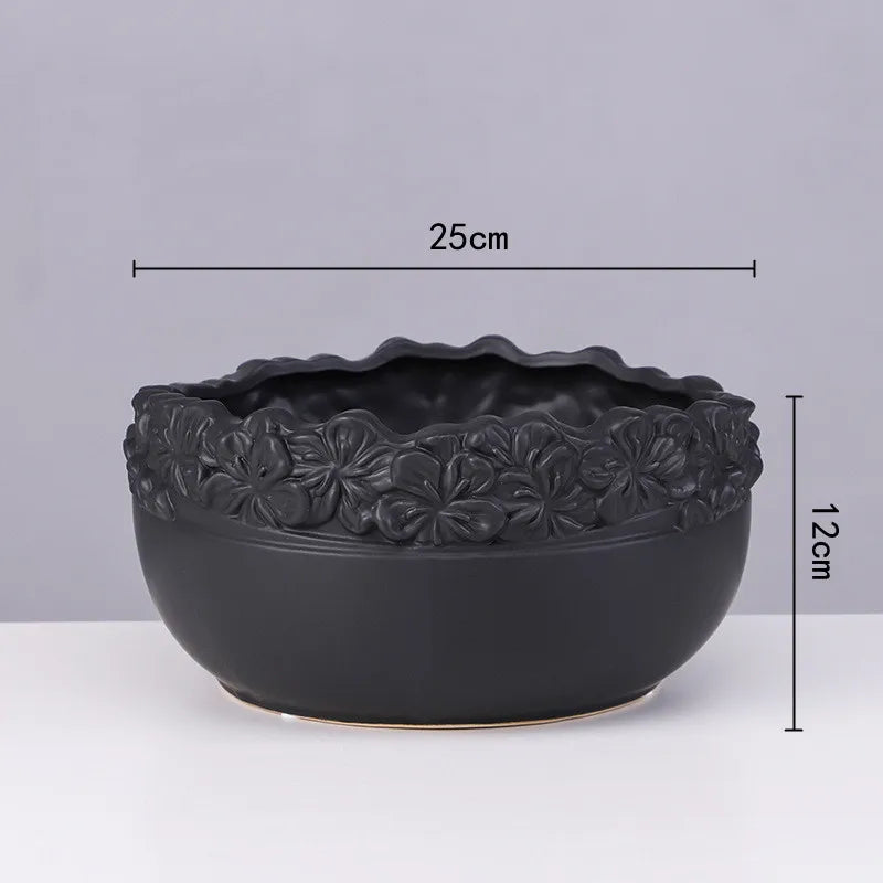 Gold Edge Ceramic Planter