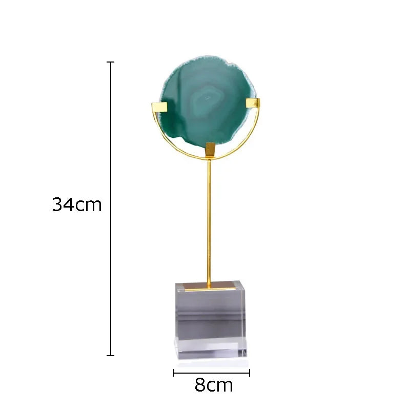 DecorBites™ Crystal Base Ornaments: Agate/Fluorite Artwork, Modern Crafts Room Decor
