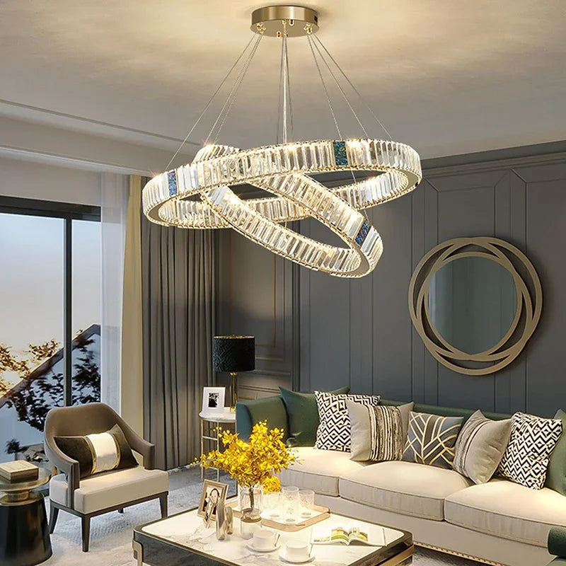 DecorBites™ Crystal Pendant Chandelier LED Lighting for Kitchen Dining Room Villa