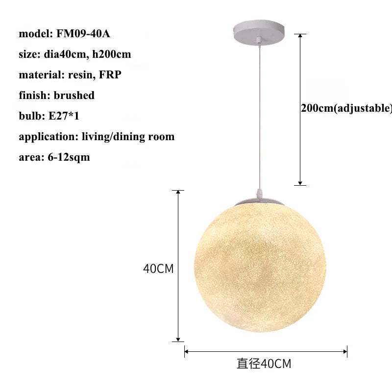 DecorBites™ Cream Moon LED Pendant Chandelier: Modern Living Room Kitchen Bedroom Lighting