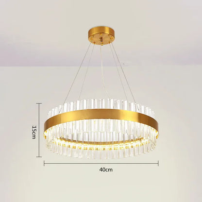 DecorBites™ Crystal LED Circle Pendant Chandelier for Living Room Kitchen Decor