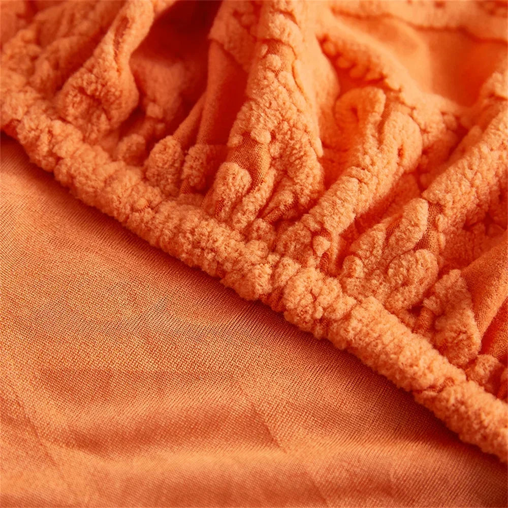 DecorBites™ Jacquard Velvet Sofa Seat Covers: Luxury Polar Fleece Stretch Protector