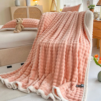 DecorBites™ Cozy Faux Rabbit Fur Throw Blanket for Sofa & Bed, 200X230cm