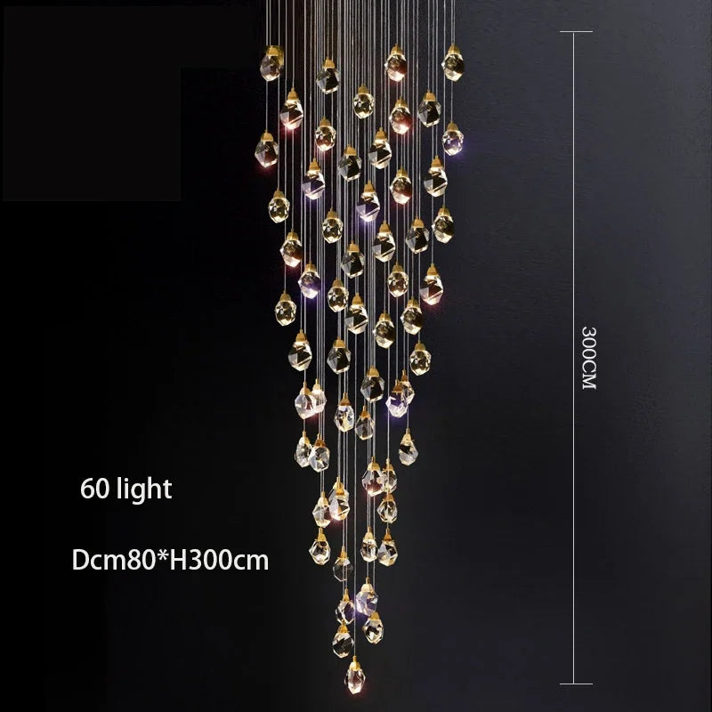 DecorBites™ Elegant Crystal Chandelier for Living Room & Staircase Lighting