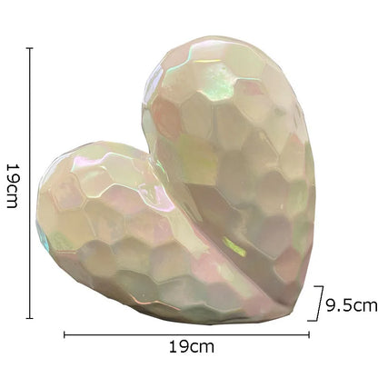 DecorBites™ Golden Heart Ceramic Statue: Minimalist Modern Home Decor Ornament