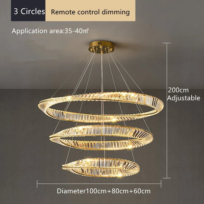 DecorBites™ Crystal LED Chandelier for Home Dining Room Kitchen Gold Lustres