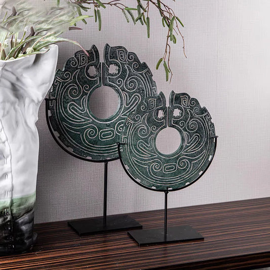 DecorBites™ Geometric Totem Resin Statue | Chinese Retro Home Decor Accessory