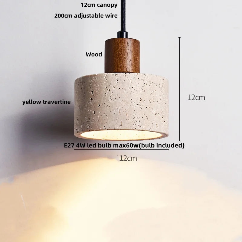 Aluminum LED Pendant Light Travertine E27 Base