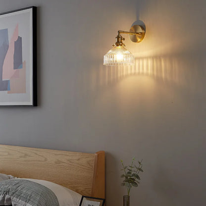 DecorBites™ Clear Glass LED Wall Light Copper Pull Chain Switch Modern Wandlamp