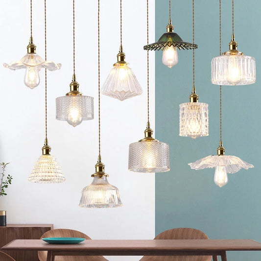 Nordic Glass Pendant Light in Brown and Polished Chrome