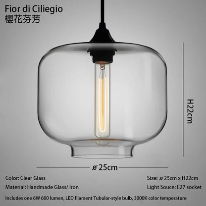 Handmade Glass Nordic Pendant Light With Chrome Finish