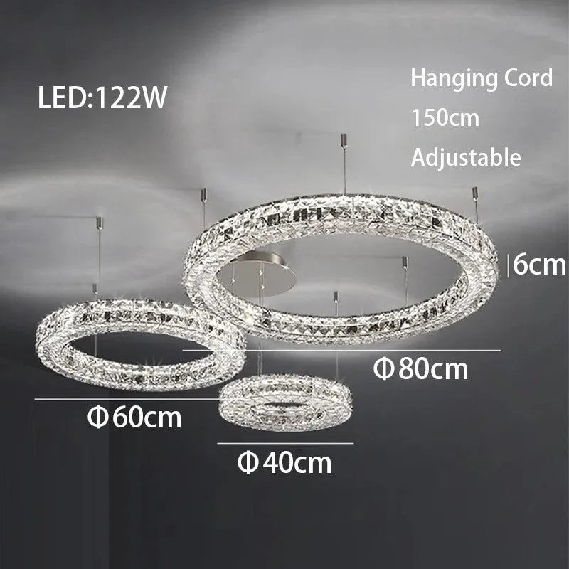 DecorBites™ Crystal LED Chandelier - Modern Luxe Living Room Lighting