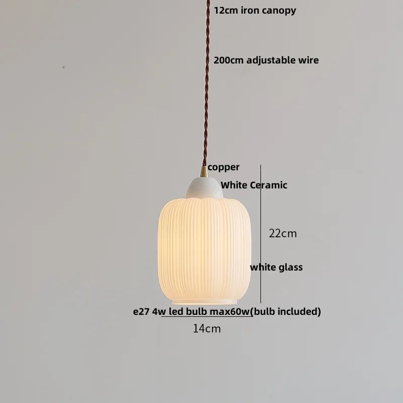 DecorBites™ Copper White Glass LED Pendant Lamp for Modern Living Room Decor