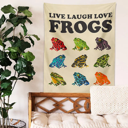 DecorBites™ Frogs Tapestry Wall Hanging Psychedelic Hippie Aesthetic Tapestries Home Decor